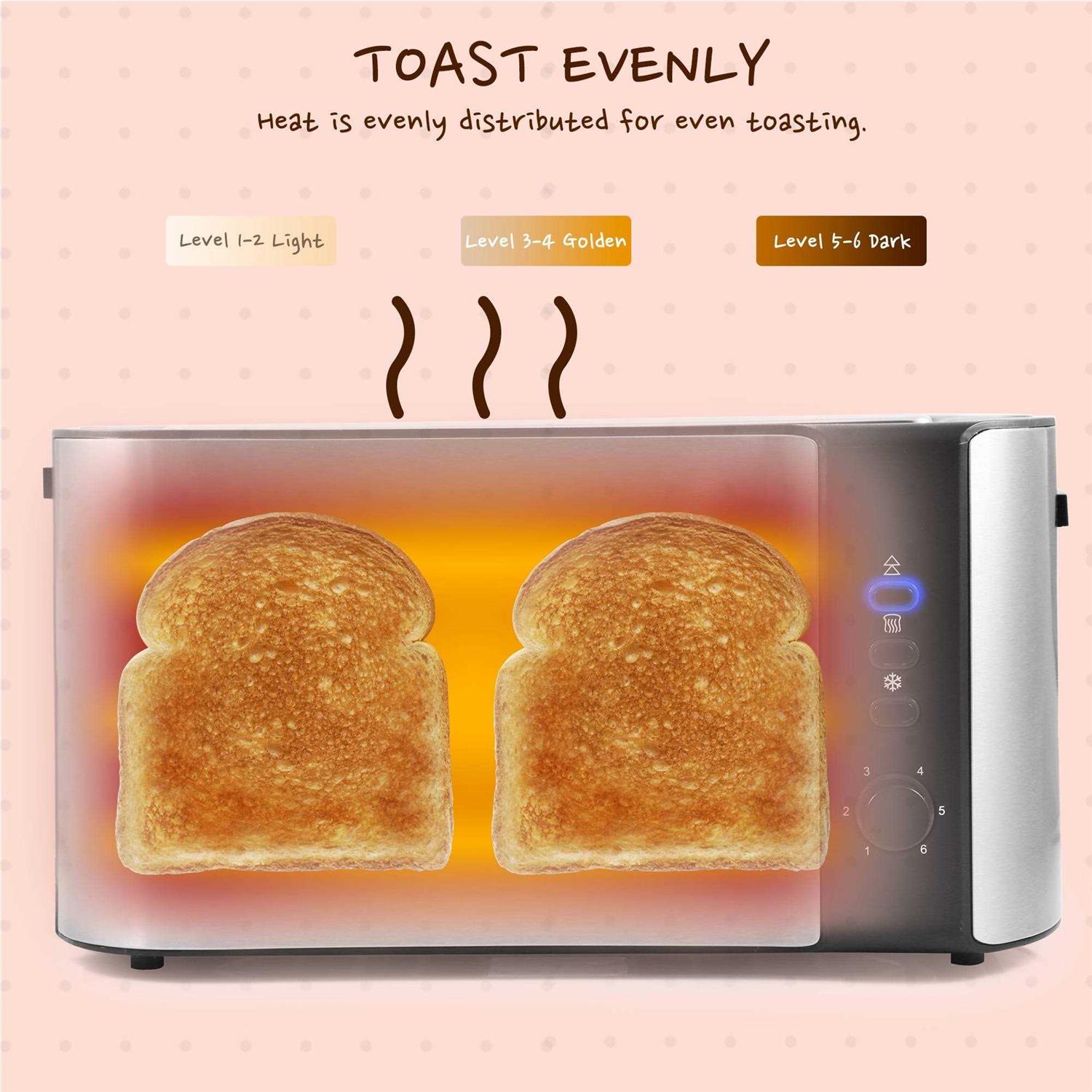 Elite Gourmet 4-Slice Long Slot Toaster