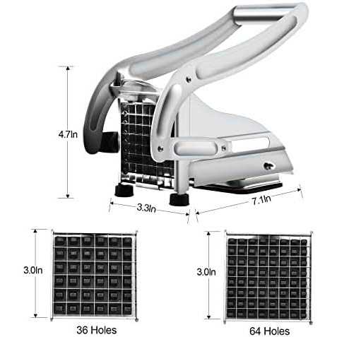 Coma French Fry Cutter with 2 Blades Professional Potato Cutter Stainless Steel