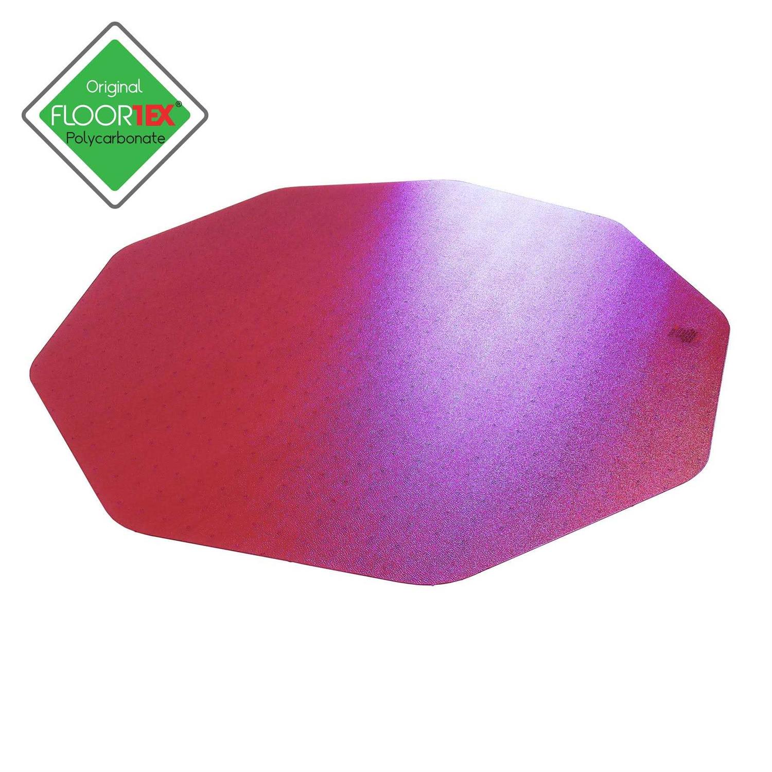 Floortex 9Mat Polycarbonate 9-Sided Pink Chair Mat for Carpets up to 1/2