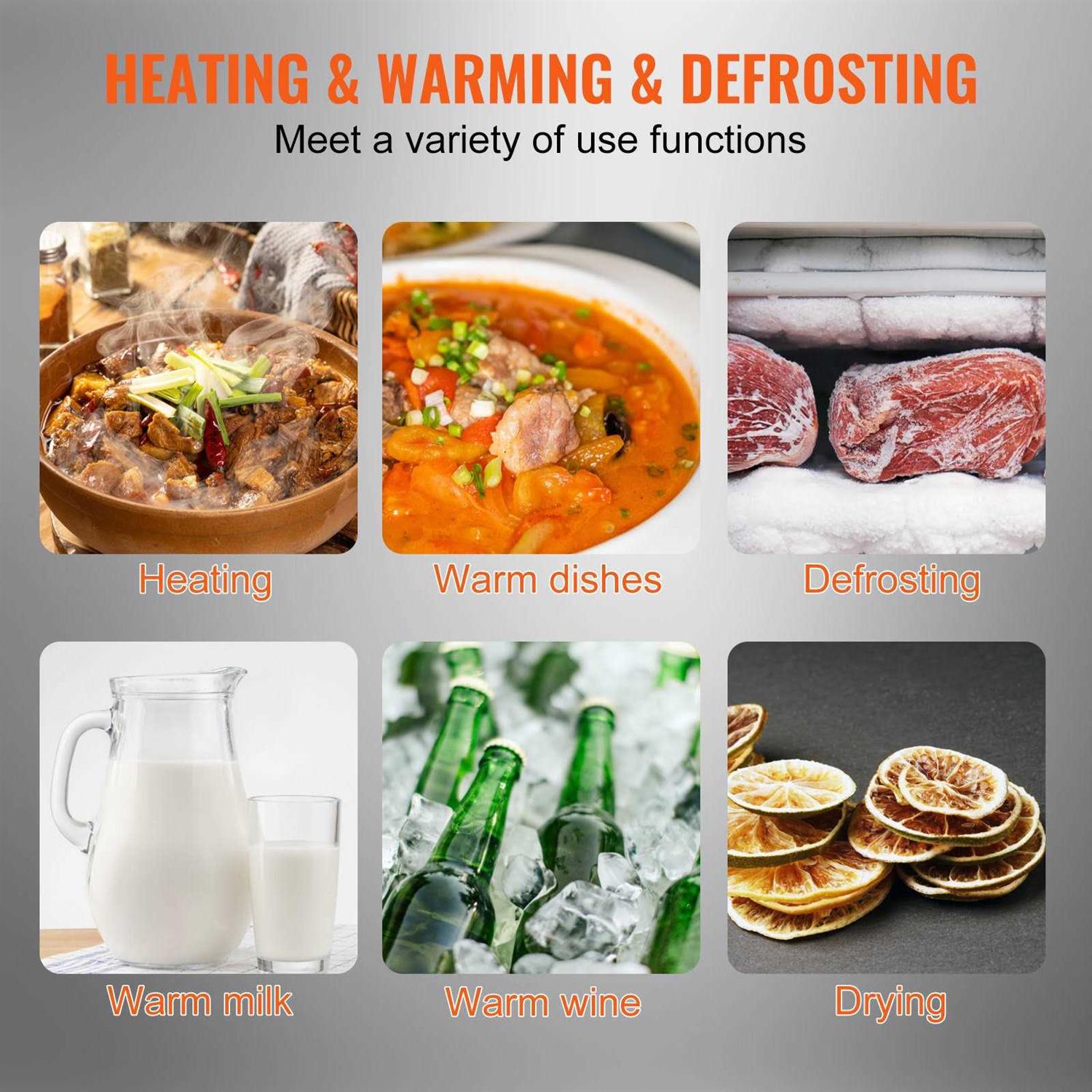 VEVOR Electric Warming Tray Food Warming Trays for Buffet Fast Heating Warming Trays