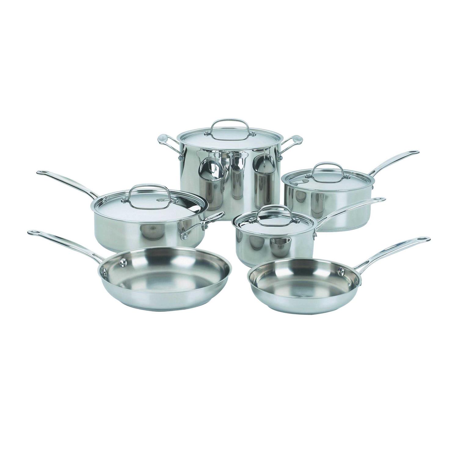Cuisinart 10-Piece Chef’s Classic Stainless Cookware Set