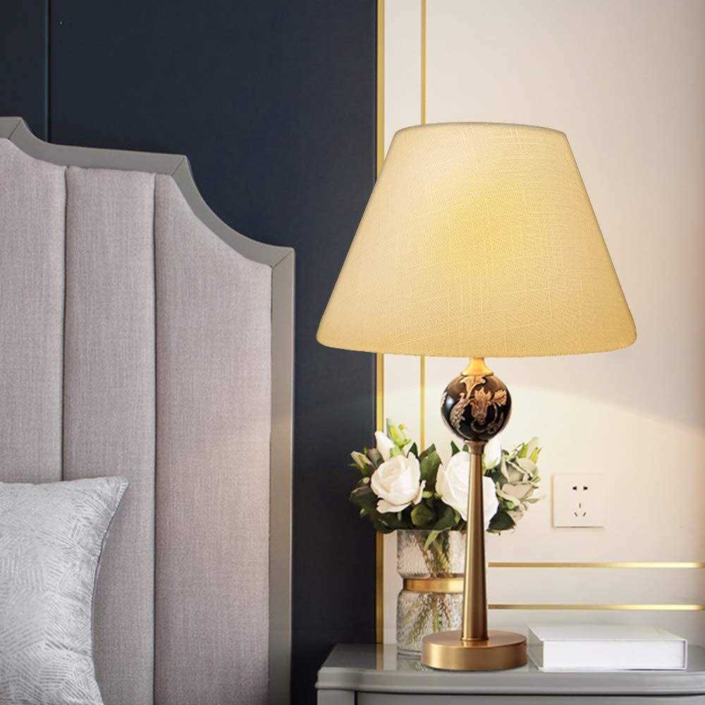 ALUCSET Medium Lamp Shade, Barrel Fabric Lampshade for Table Lamp and Floor Light