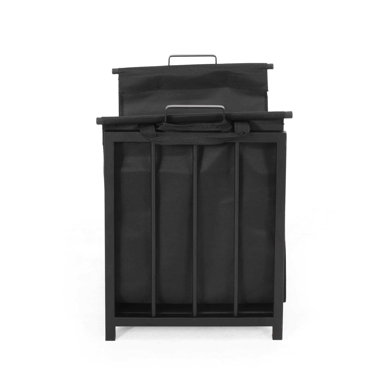 Noble House Cosada Modern Iron and Canvas Fireplace Log Holder