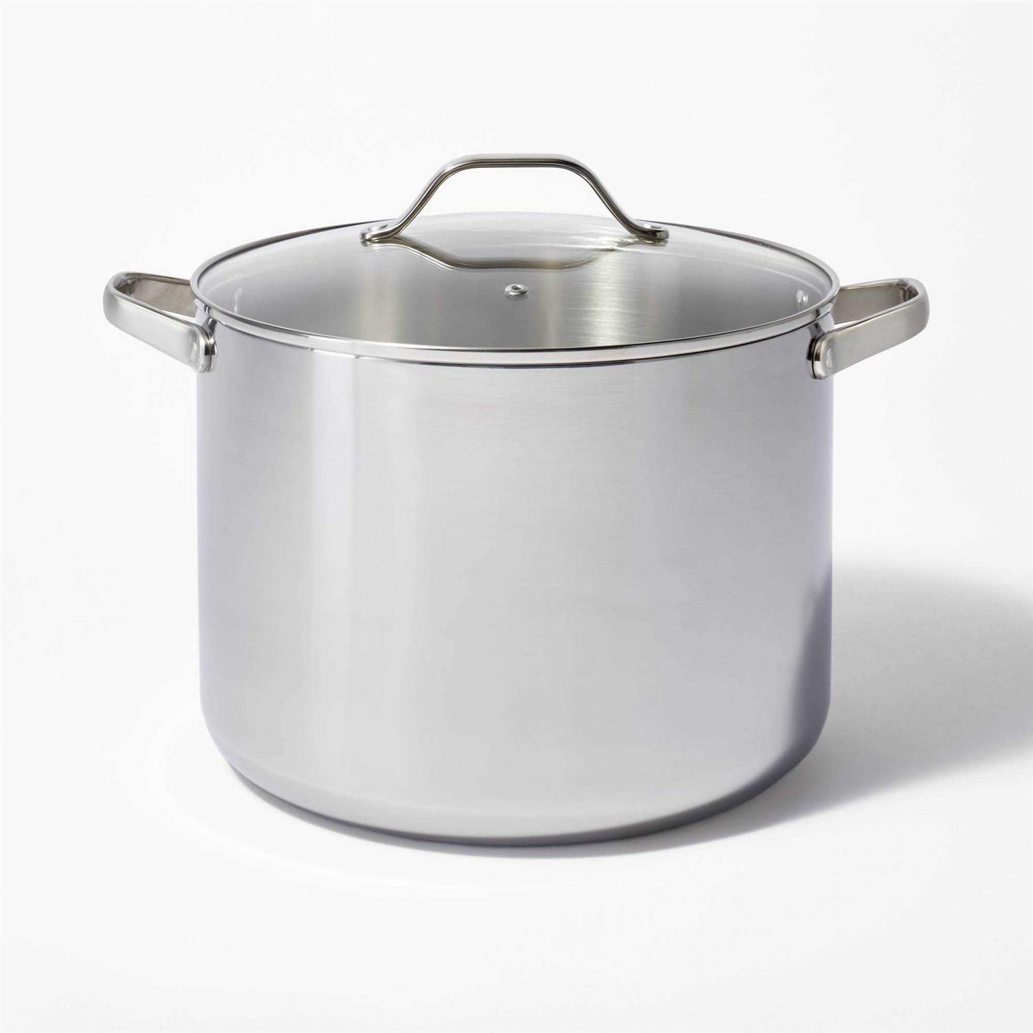 Figmint Stainless Steel Stock Pot Silver