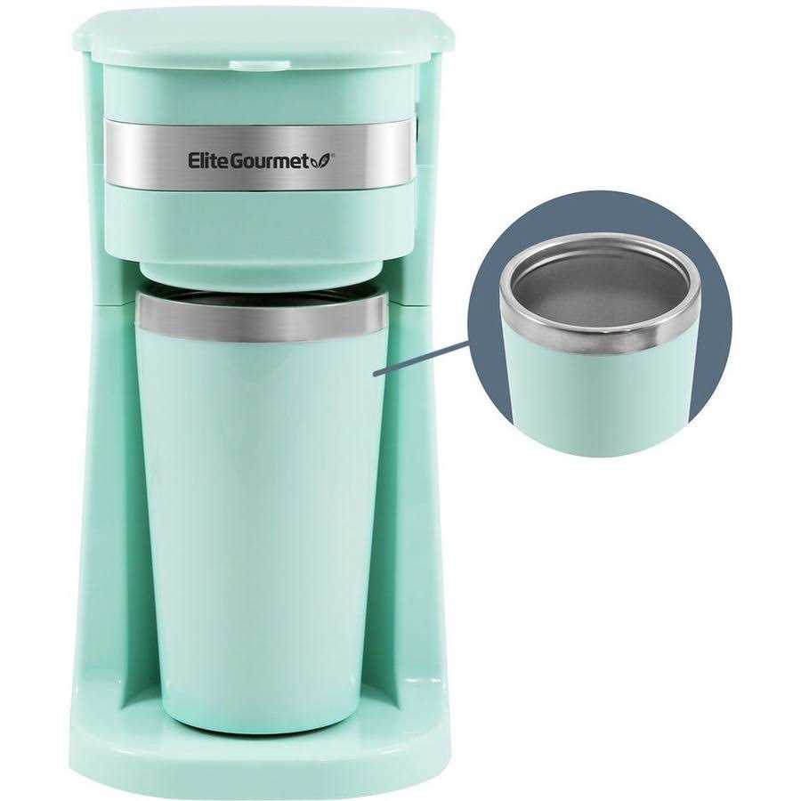 Elite Gourmet Personal Coffee Maker with Stainless Steel Mug