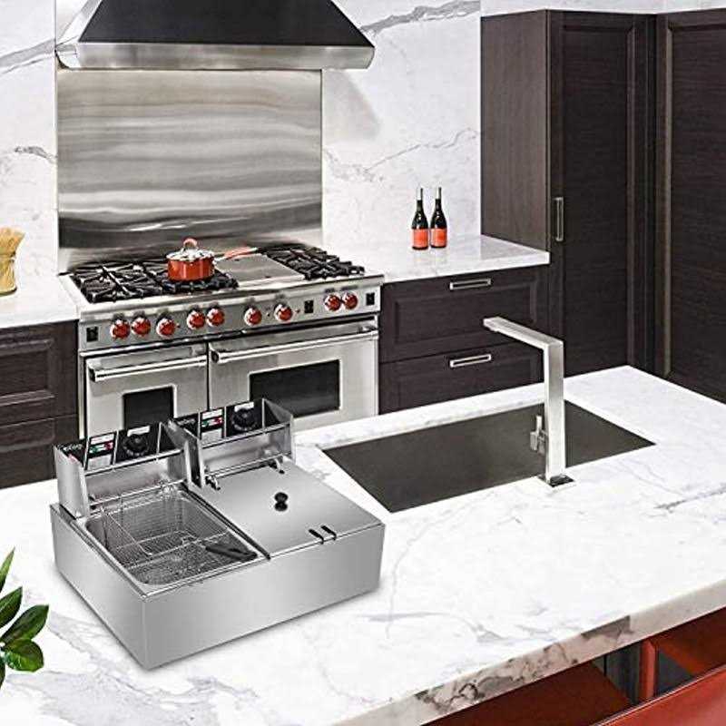 5000W Commercial Deep Fryer 12L Electric Dual Tank Deep Fryer