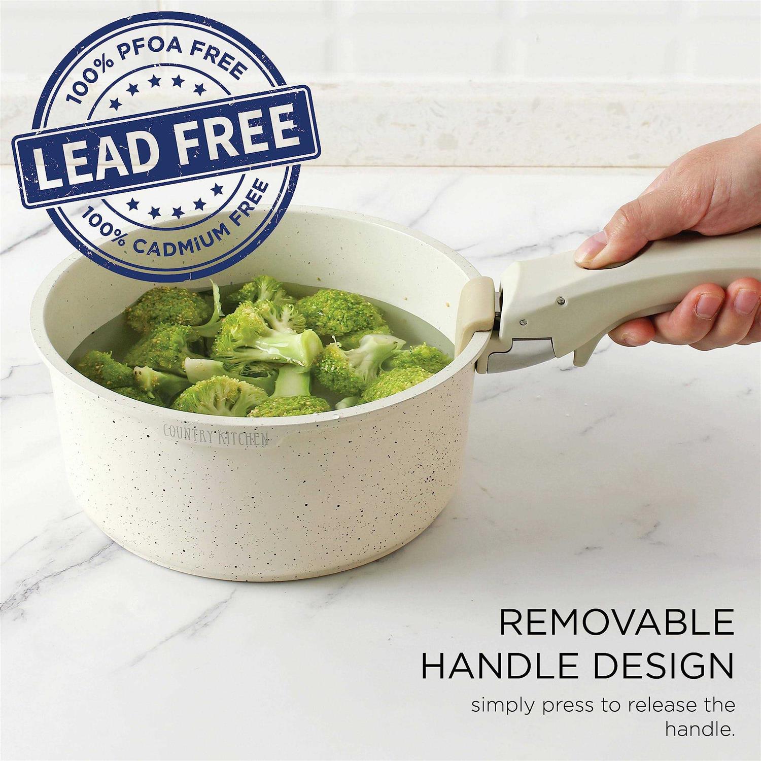 Country Kitchen 13 Piece Pots and Pans Set Safe Nonstick Cookware Set Handle