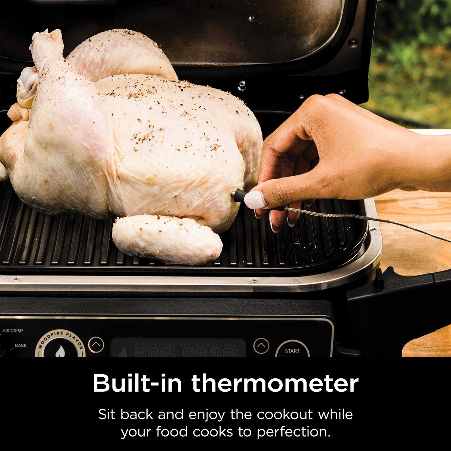 Ninja OG751BRN Woodfire Pro Outdoor Grill & Smoker with Built-In Thermometer