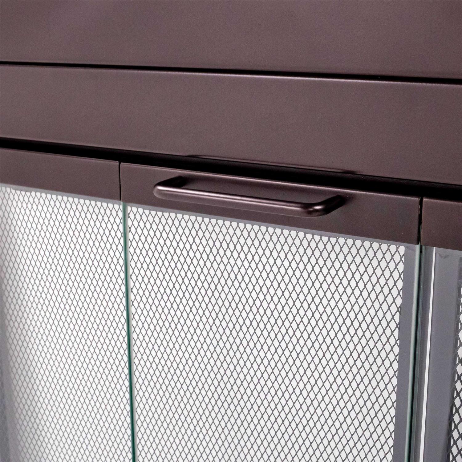 Pleasant Hearth Ascot Oil Rubbed Bronze Glass Fireplace Doors