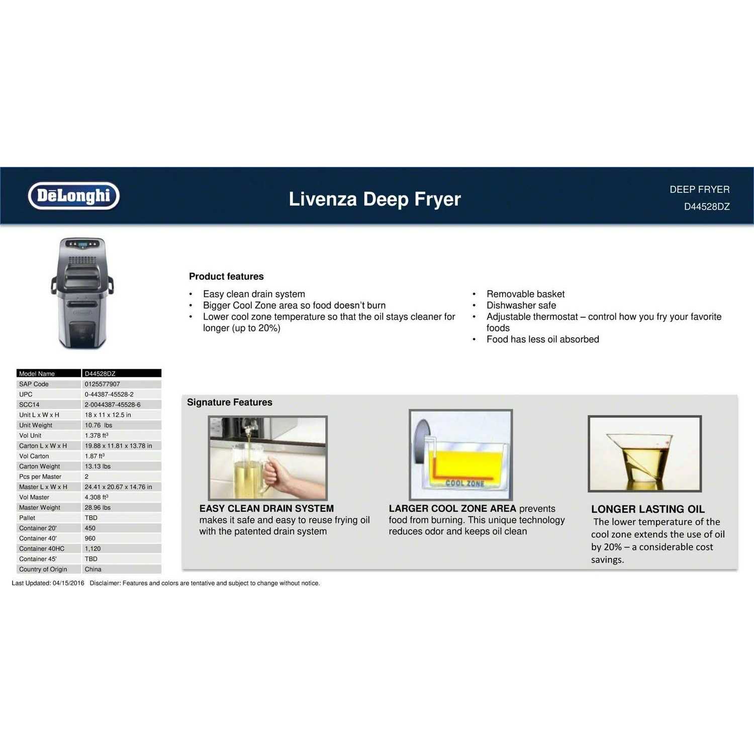 DeLonghi D44528DZ Livenza Deep Fryer