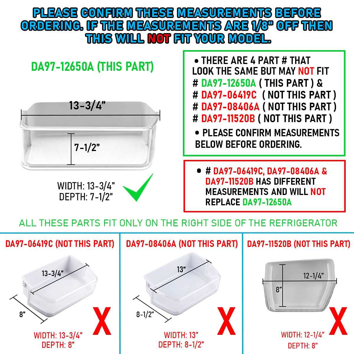 UPGRADED Lifetime Appliance DA97-12650A Door Shelf Basket Bin Compatible with Samsung Refrigerator