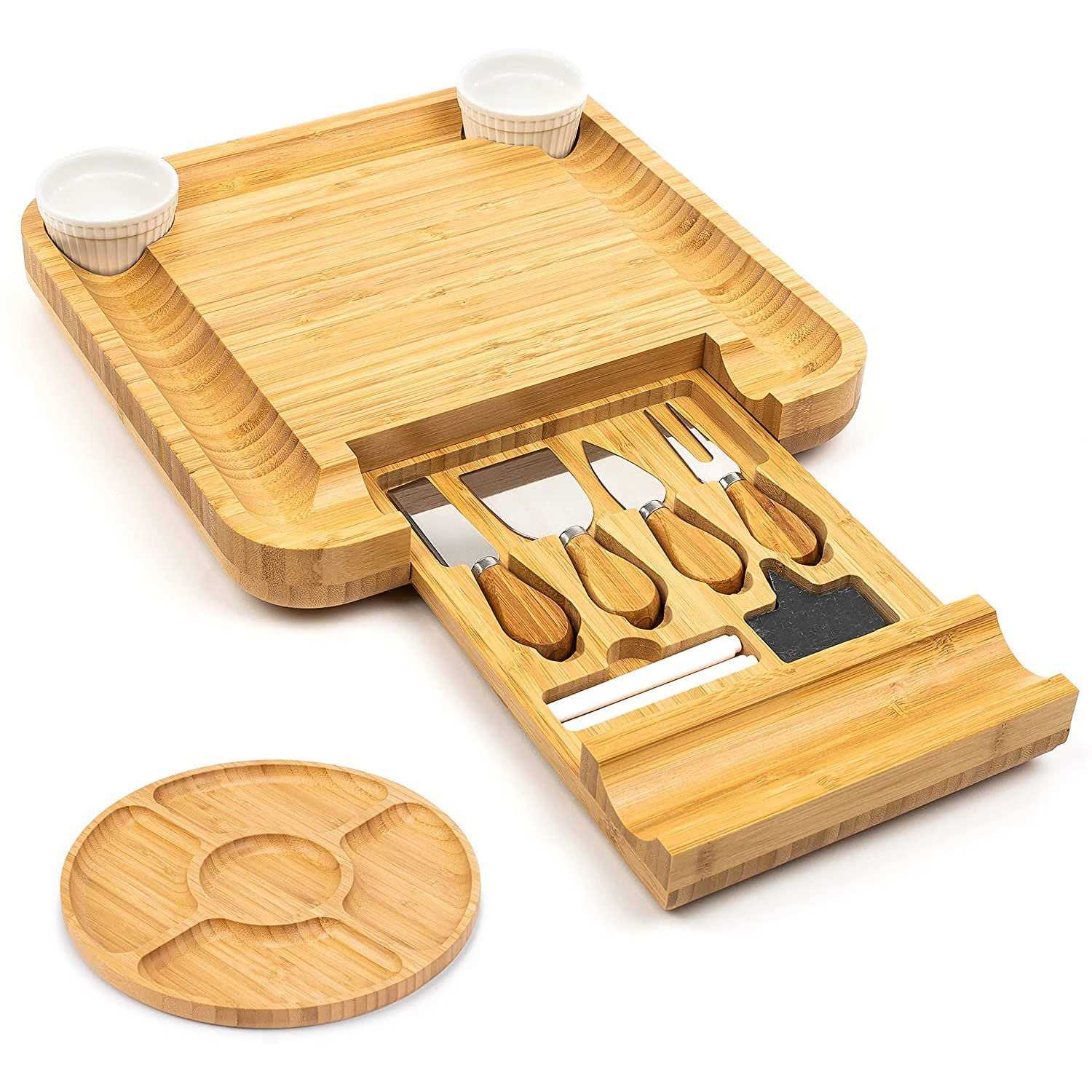 Smirly Bamboo Cheese Board and Knife Set