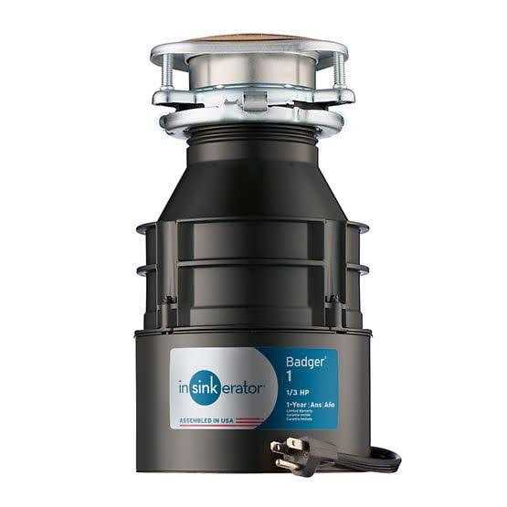 InSinkErator Badger 1 with Cord Garbage Disposal 1/3 HP