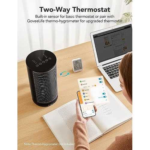 GoveeLife Smart Space Heater Electric Space Heater with Thermostat Wi-Fi & Bluetooth App Control