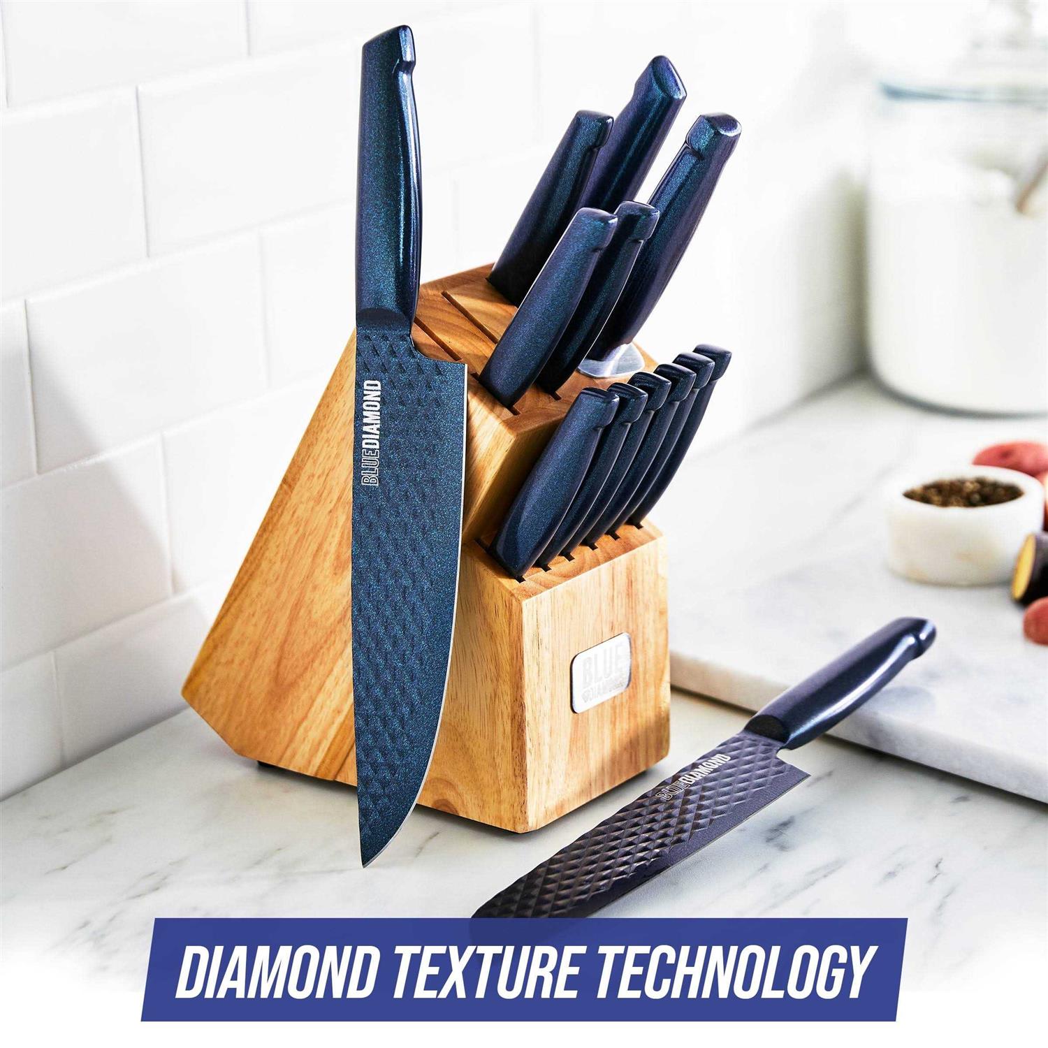 Blue Diamond Stainless Steel Cutlery 14 Piece Knife Block Set