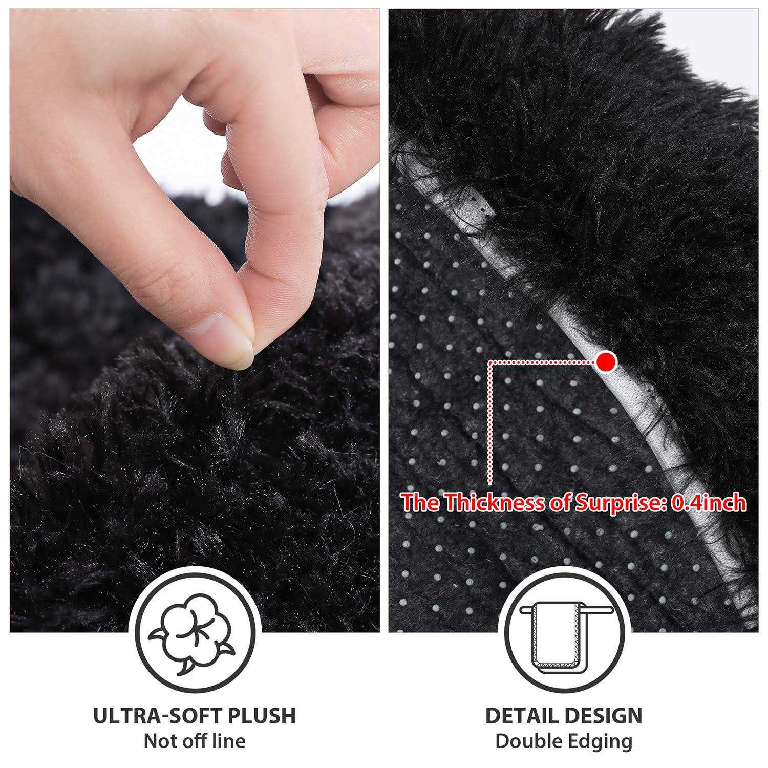 3 Piece Thicken 0.4 Bath Rugs Set Contour Mat + Toilet Seat Cover