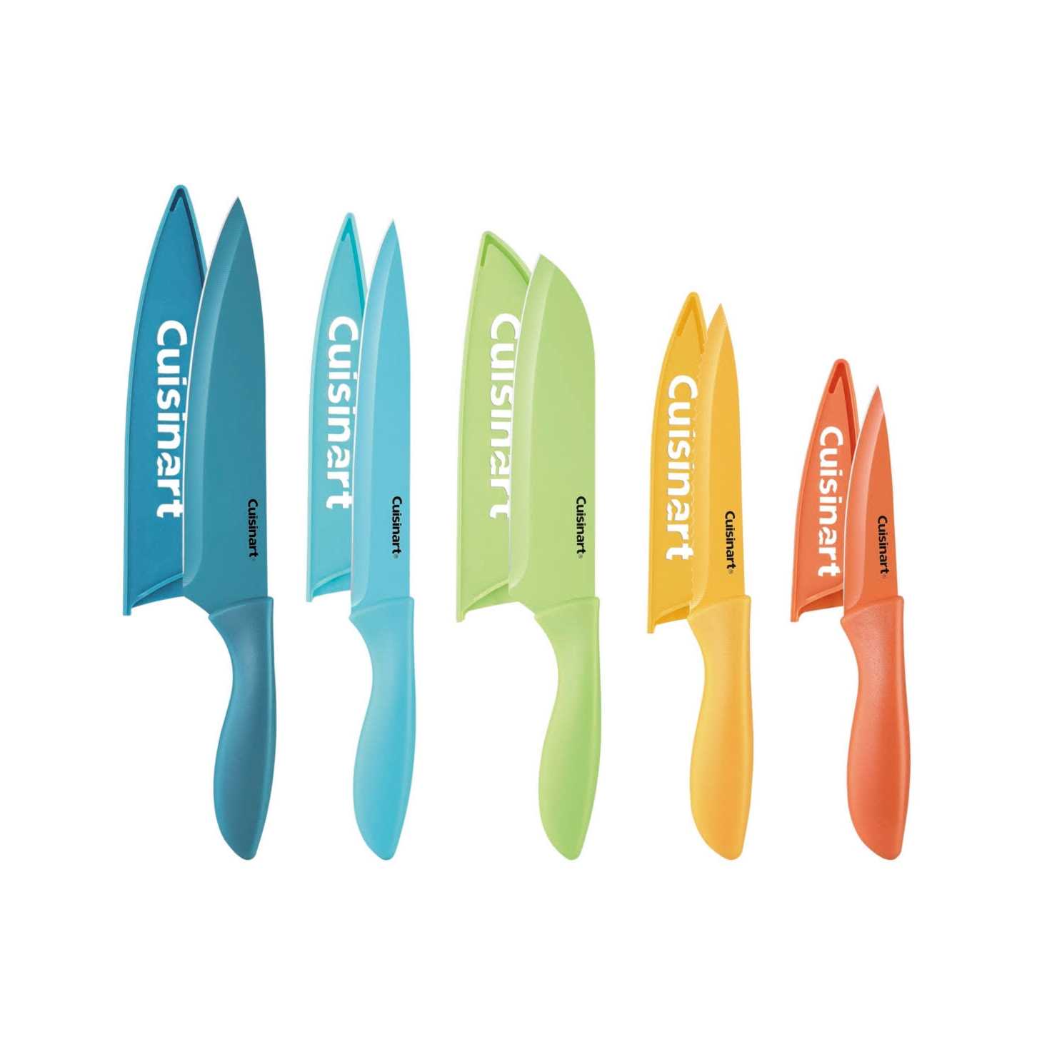 Cuisinart Multi 10-Pc. Seaside Ceramic-Coated Knife Set