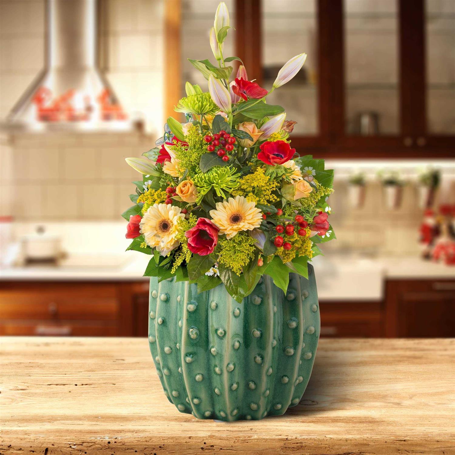 Stonebriar Collection Ceramic Cactus Planter