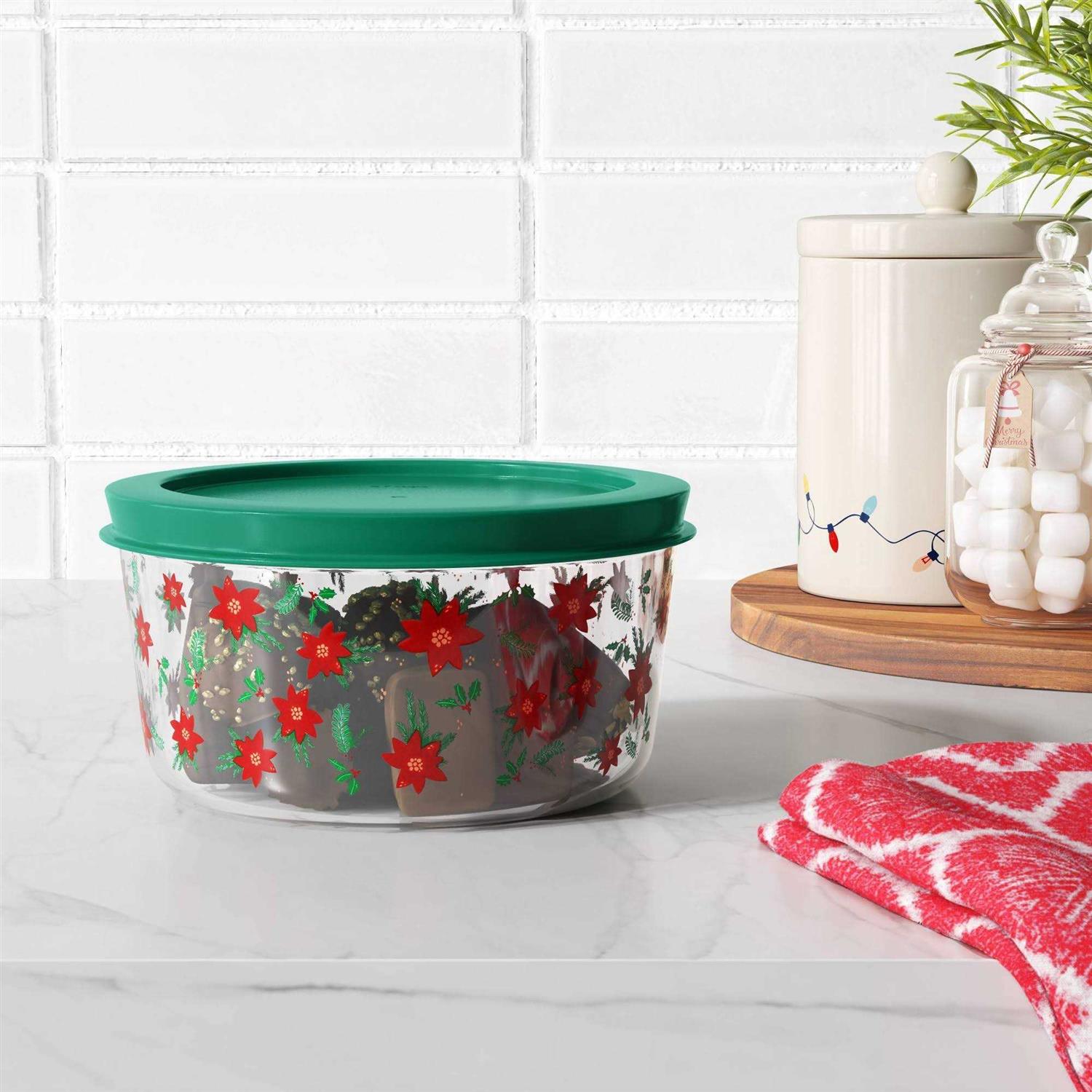 Wondershop Christmas Glass Food Storage Container Green