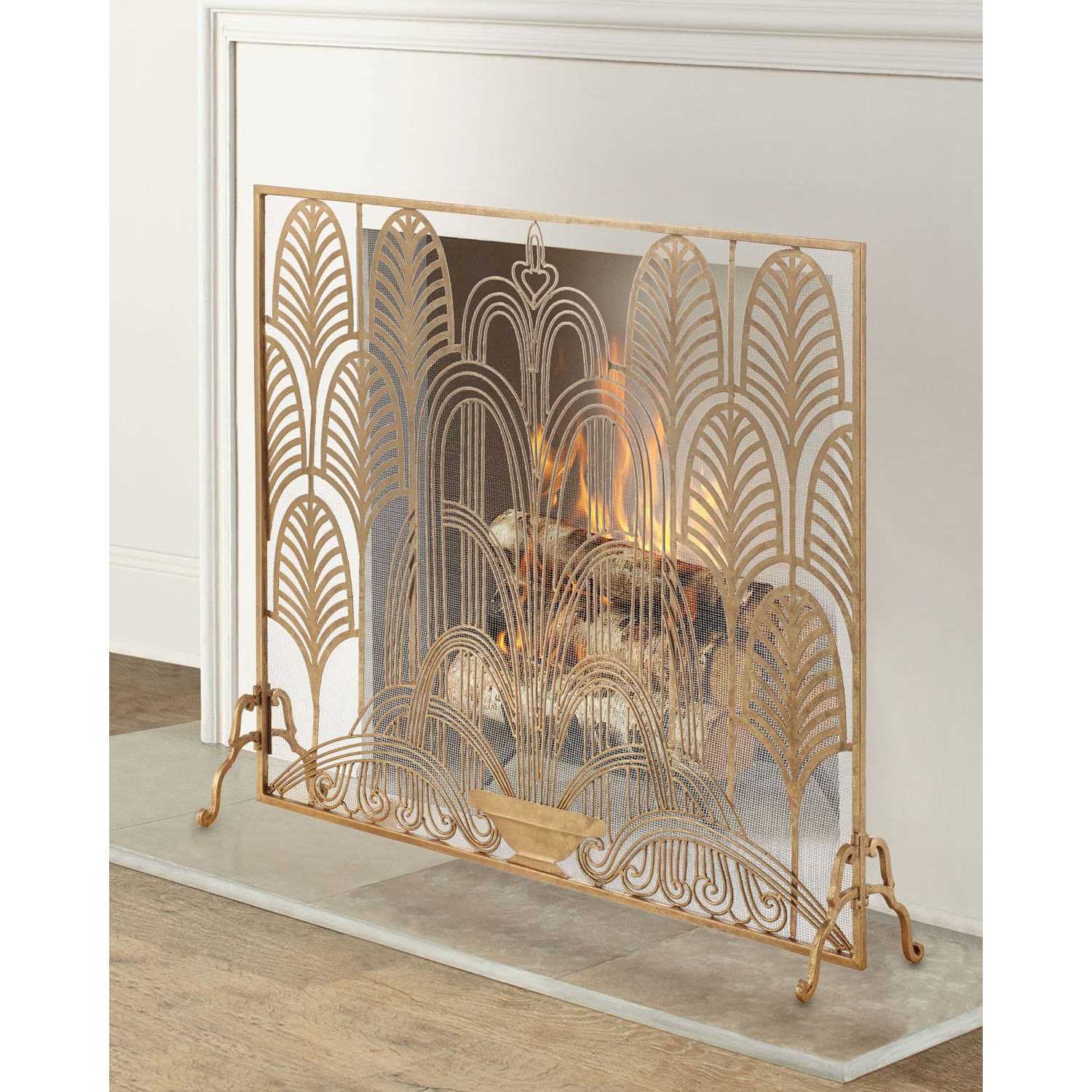 Classic Art Deco Single Panel Fireplace Screen