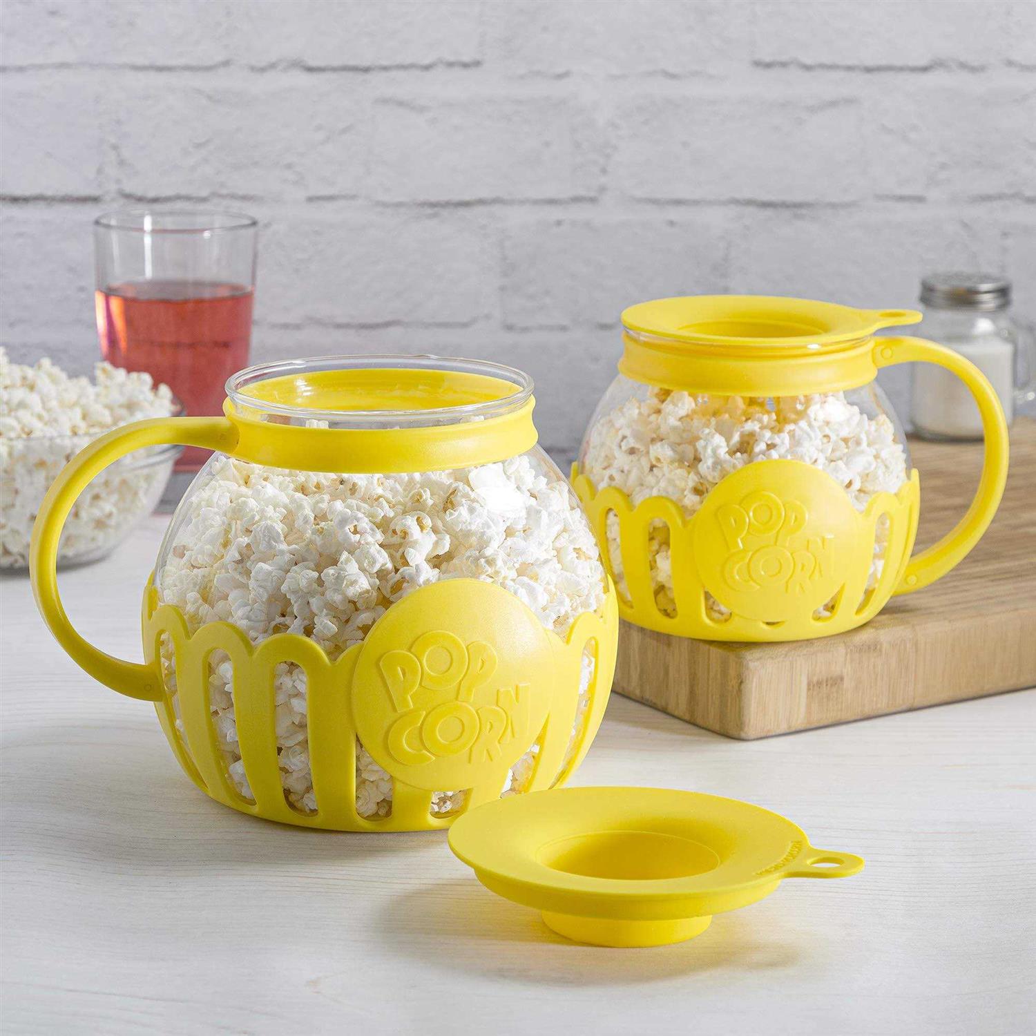 Ecolution Microwave Micro-Pop Popcorn Popper Glass 3-in-1 Lid