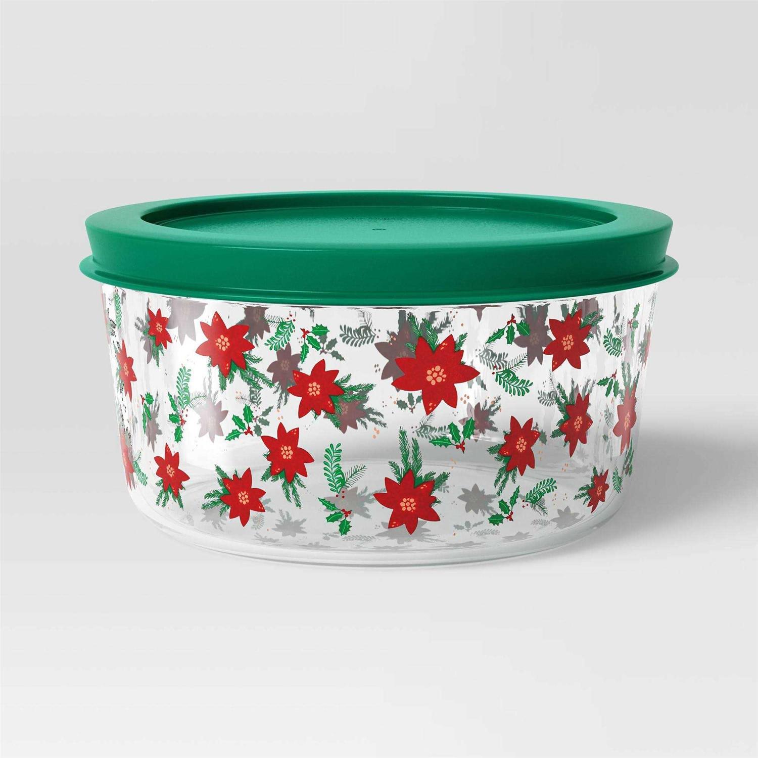 Wondershop Christmas Glass Food Storage Container Green