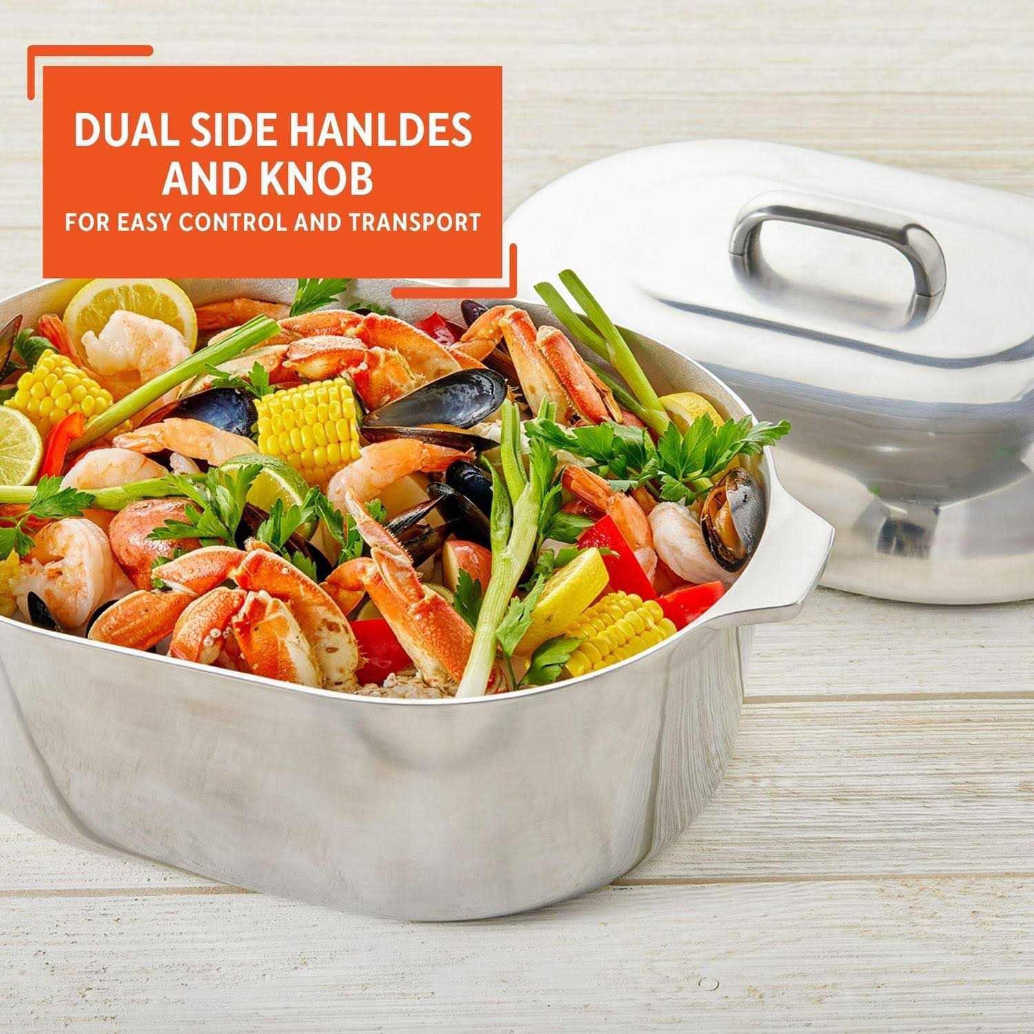 Imusa 18 inch Cajun Oval Heavy Duty Aluminum Roaster