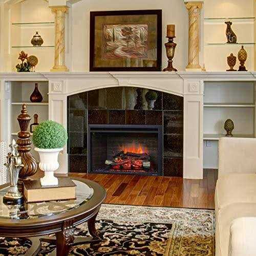 Puraflame Western Electric Fireplace Insert with Fire Crackling Sound Remote Control