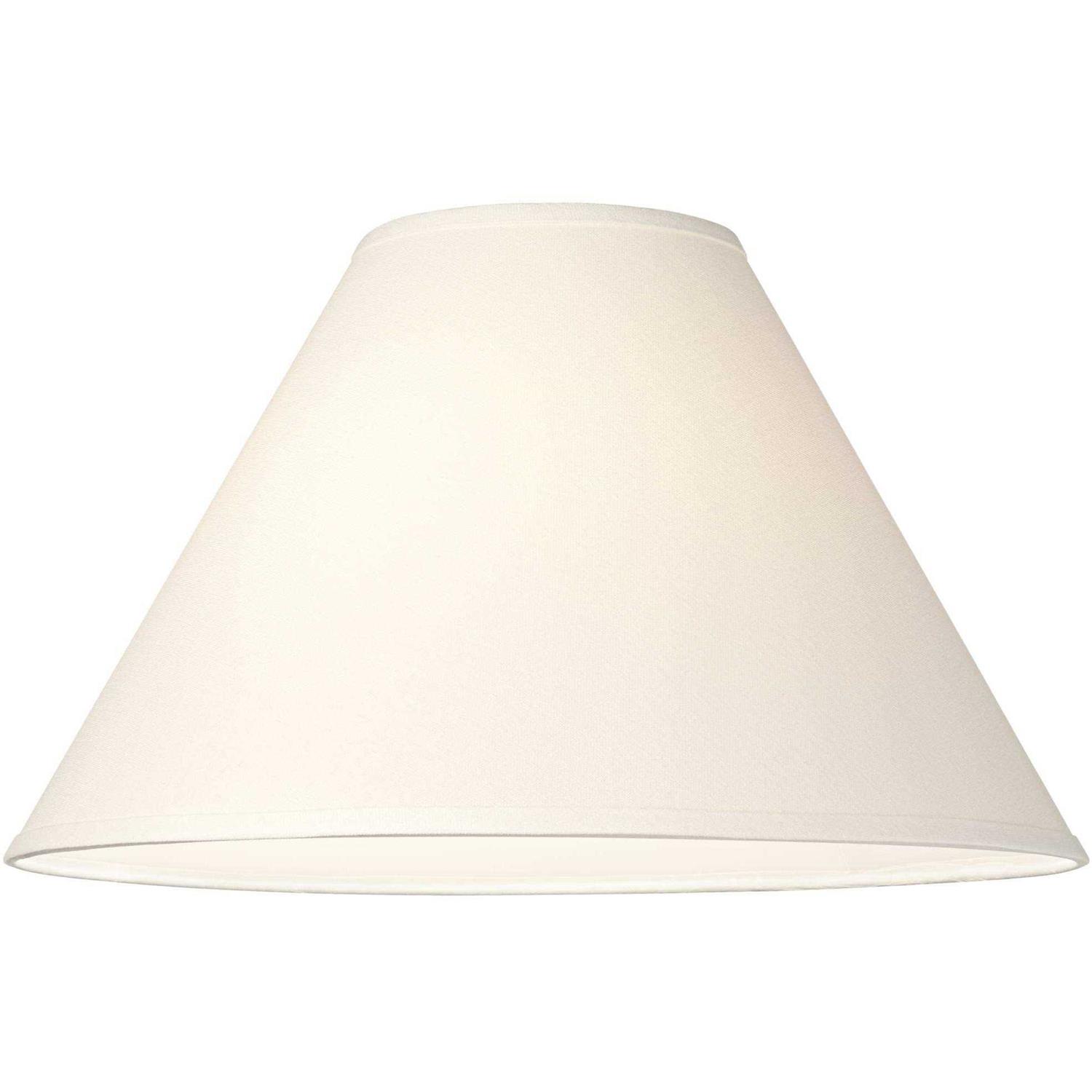 Springcrest Set of 2 Empire Lamp Shades White Linen Chimney Large 6 Top x 17 Bottom x 10 High Spider Harp and Finial Fitting