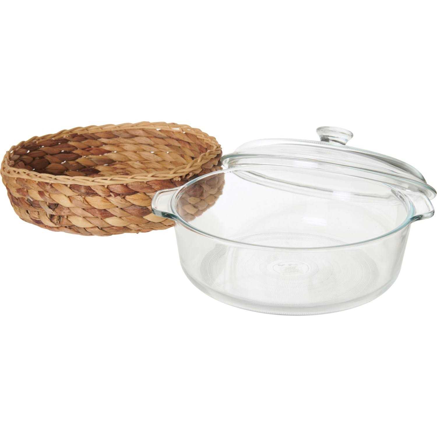 Dolly Parton 1.9-Qt. Glass Casserole with Wicker Basket