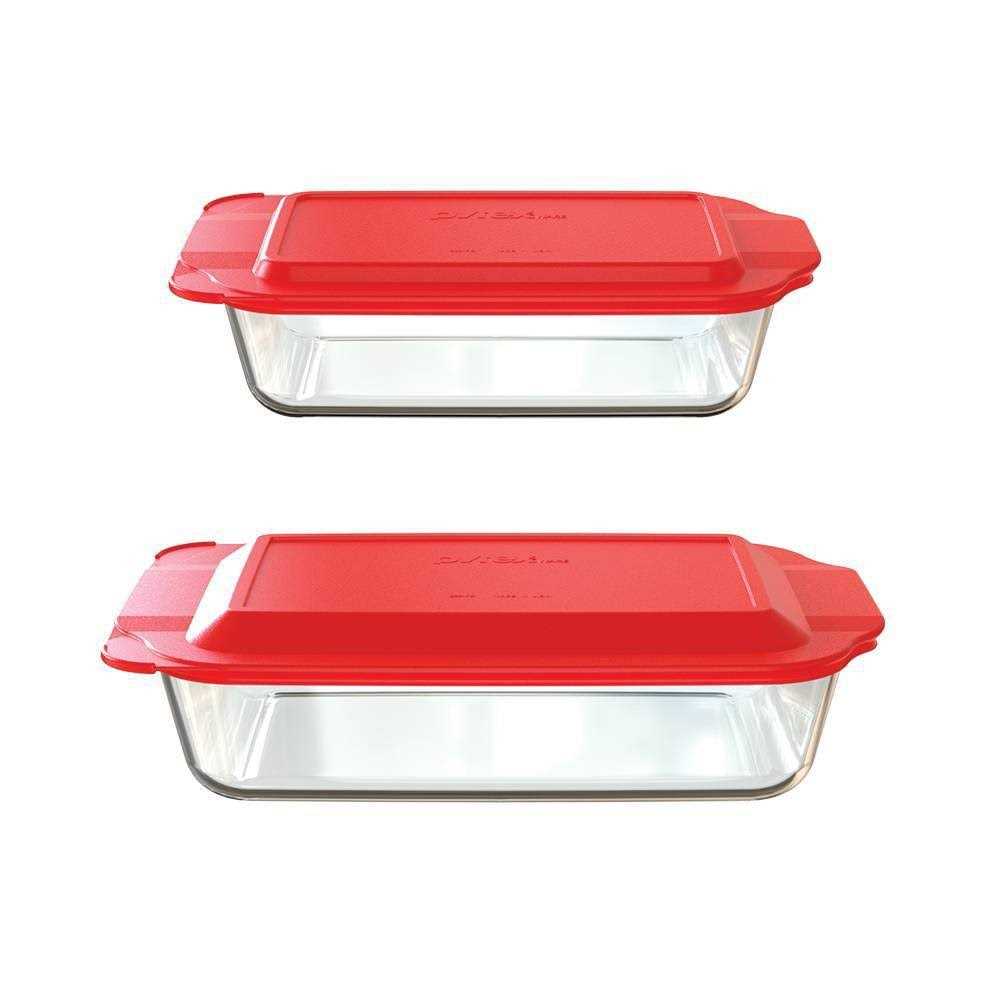 Pyrex Deep 4pc Glass Bakeware Set