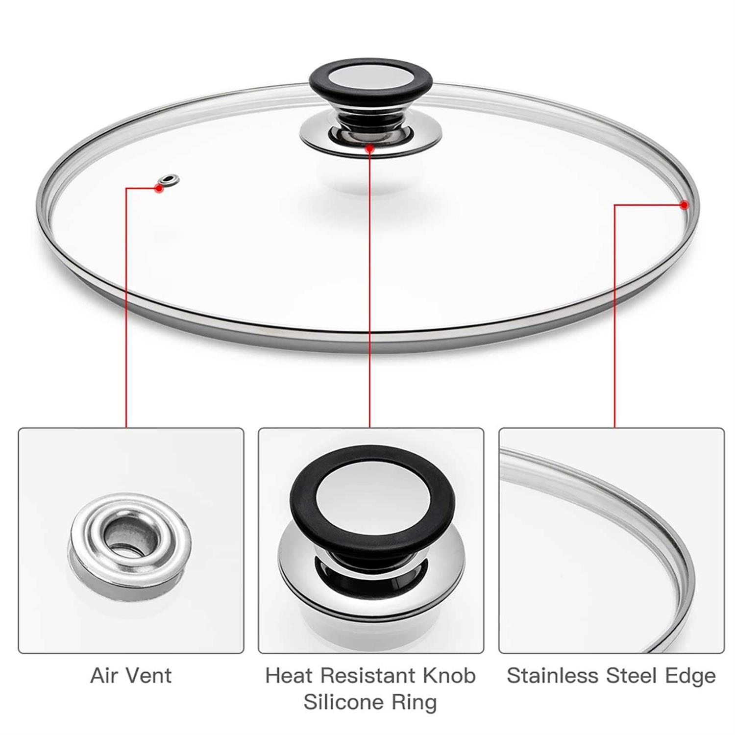 Tempered Glass Lid with Heat Resistant Handle