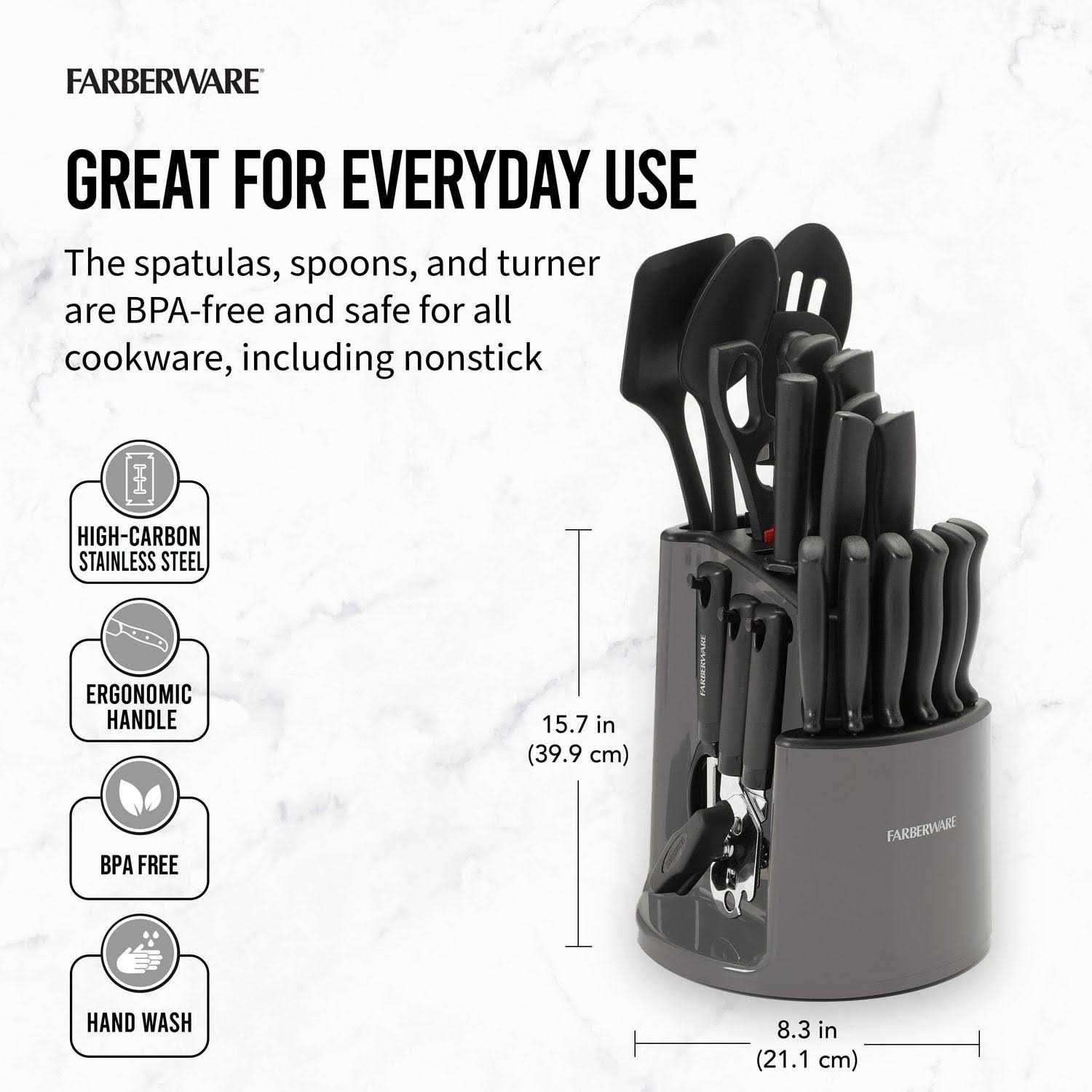 Farberware Cutlery Set, Spin and Store
