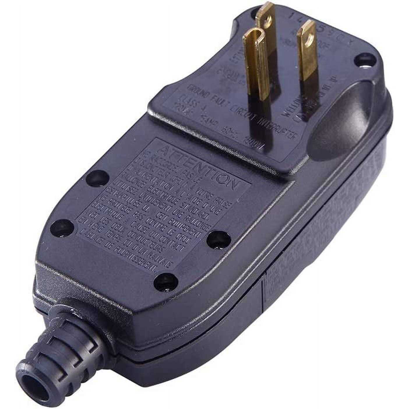 WELLONG Gfci Replacement Plug for Pressure Washer Pool Pump 15Amp 3 Prong Circuit Breaker Outdoor Waterproof Auto-reset 120v