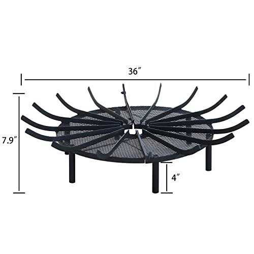 Aoodor Outdoor Fire Pit Grate Log Round Kindling Tools Round Tongs