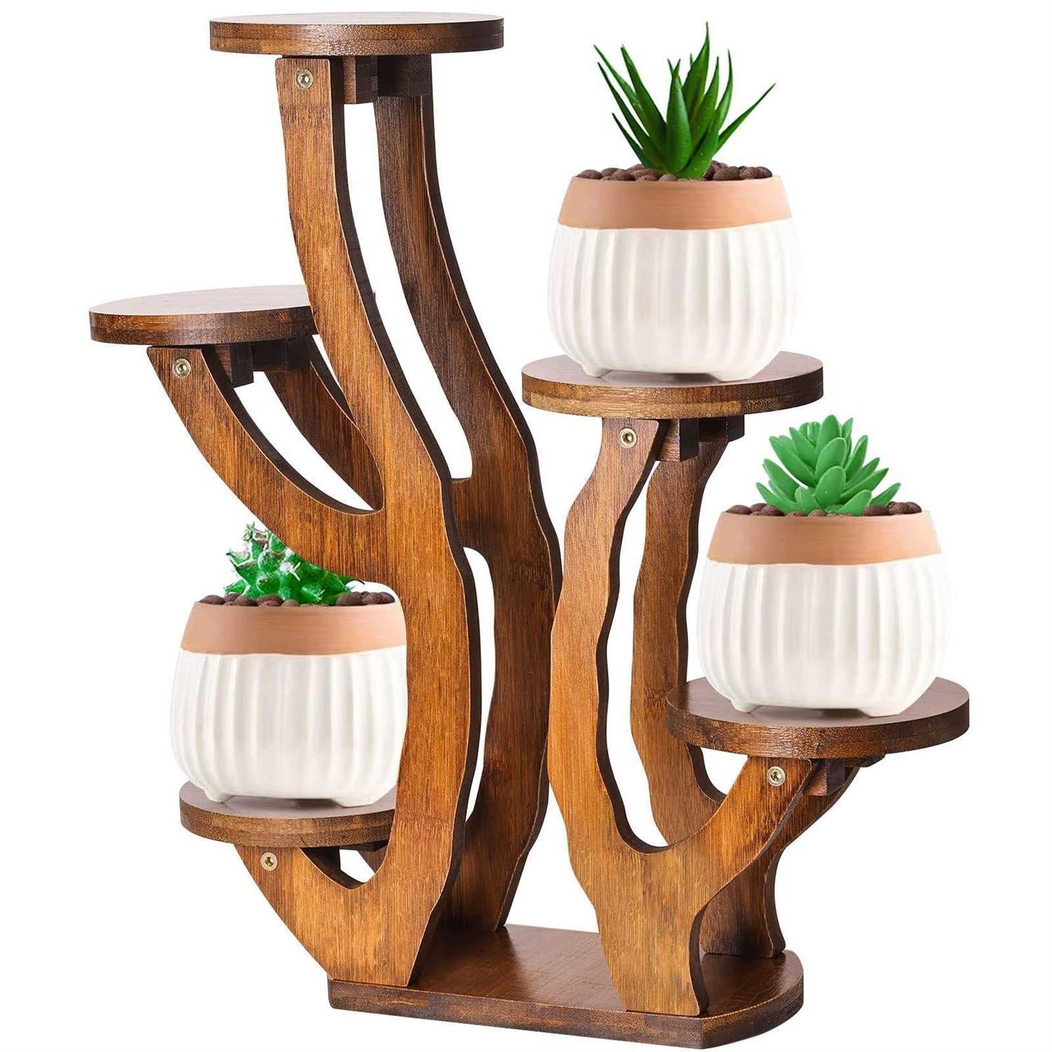 XXXFLOWER Plant Terrarium Wooden Stand