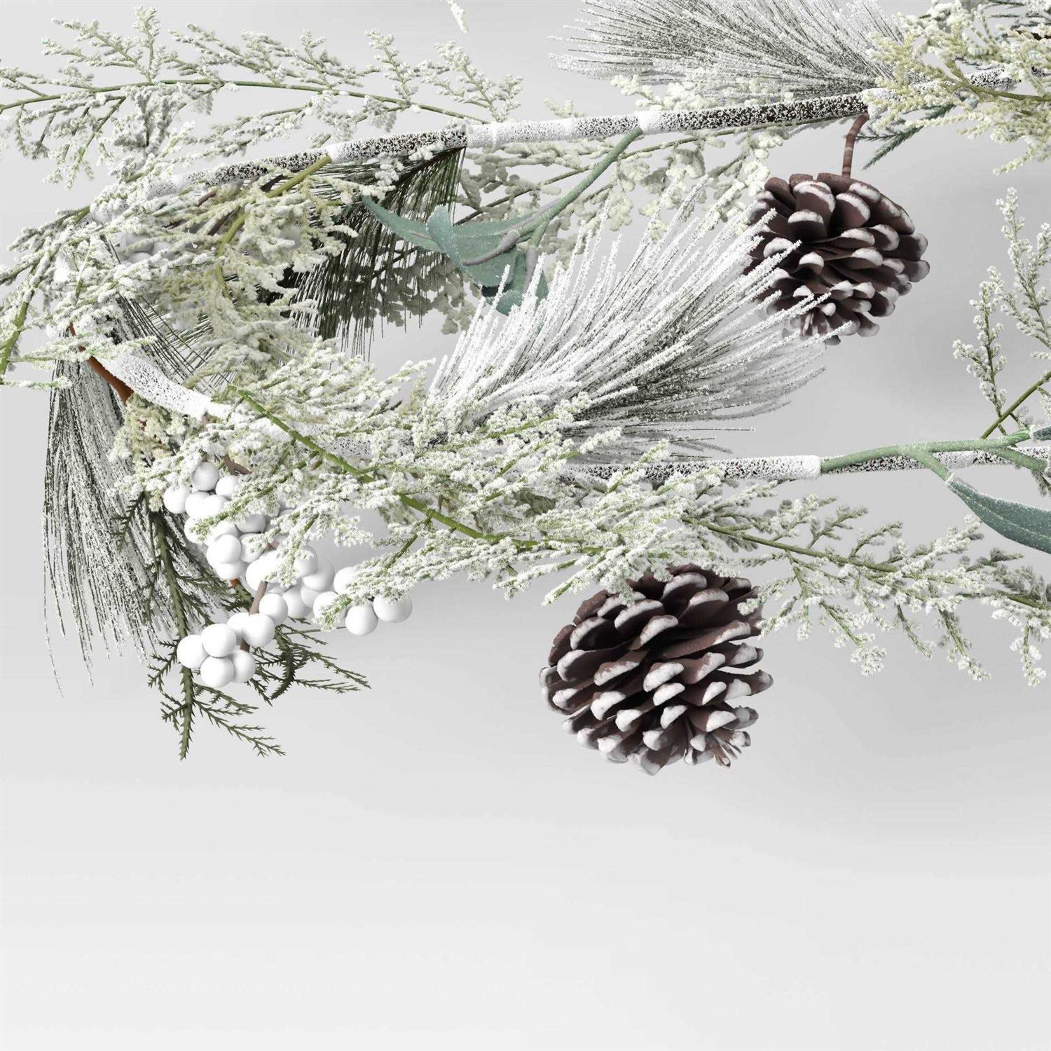 Threshold Artificial Christmas Garland Heavy Flocked