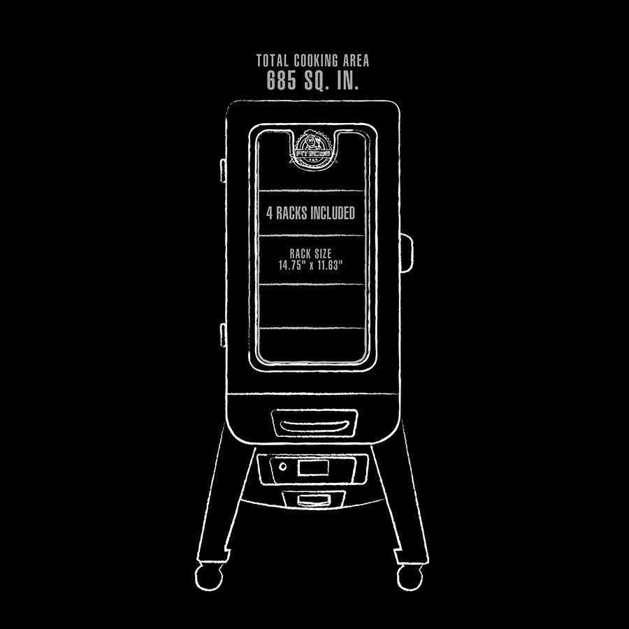 Pit Boss 3 Series Digital Electric Vertical Smoker in Silver Hammertone