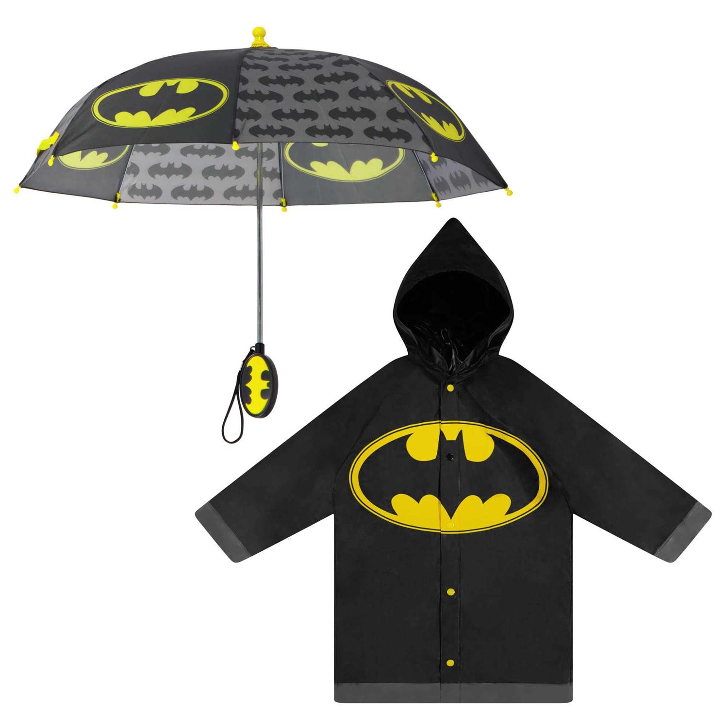 DC Comics Batman Boy’s Umbrella and Raincoat Set