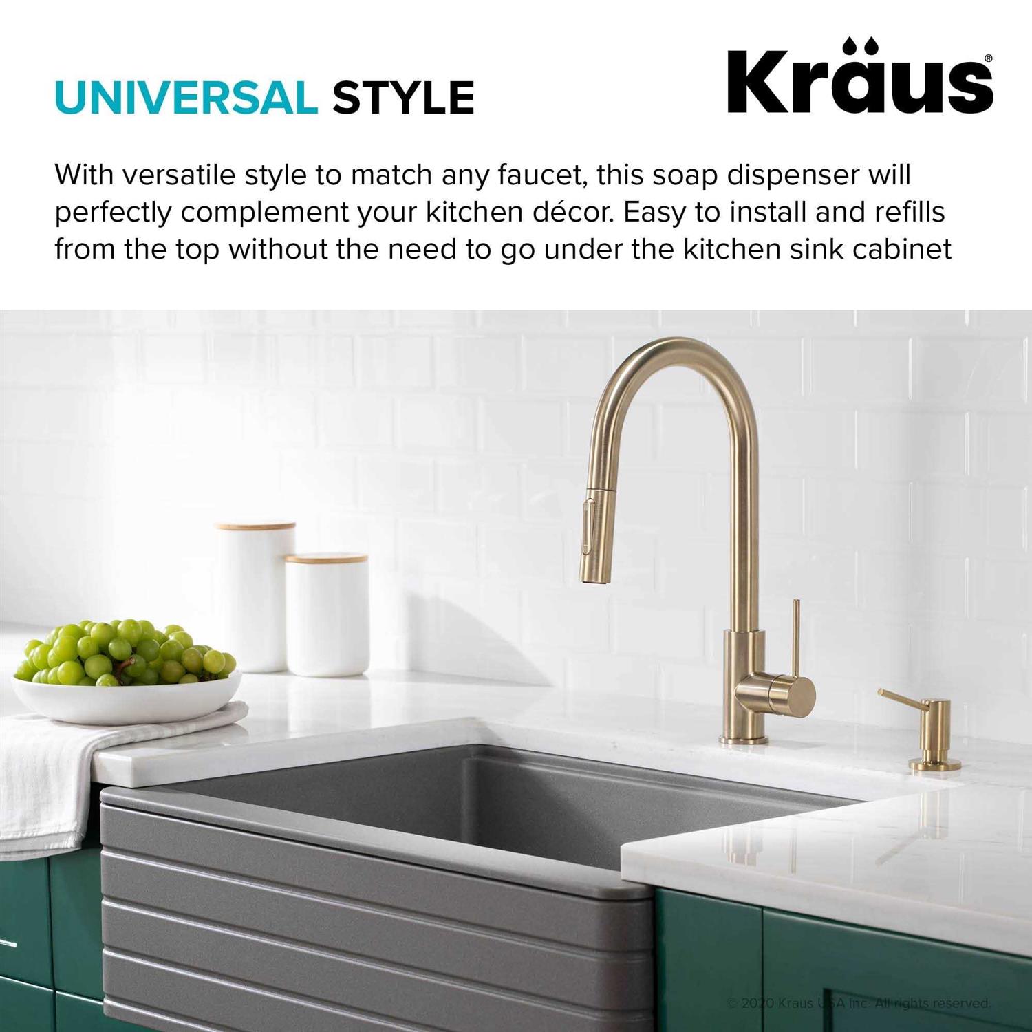 Kraus Kitchen Soap and Lotion Dispenser in Brushed KSD-43BG