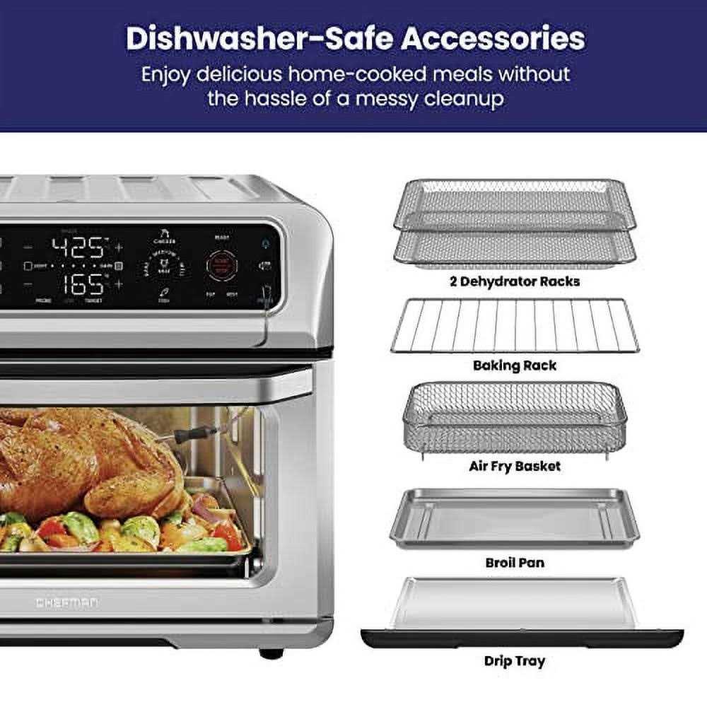 Chefman Air Fryer Toaster Oven Combo with Probe Thermometer