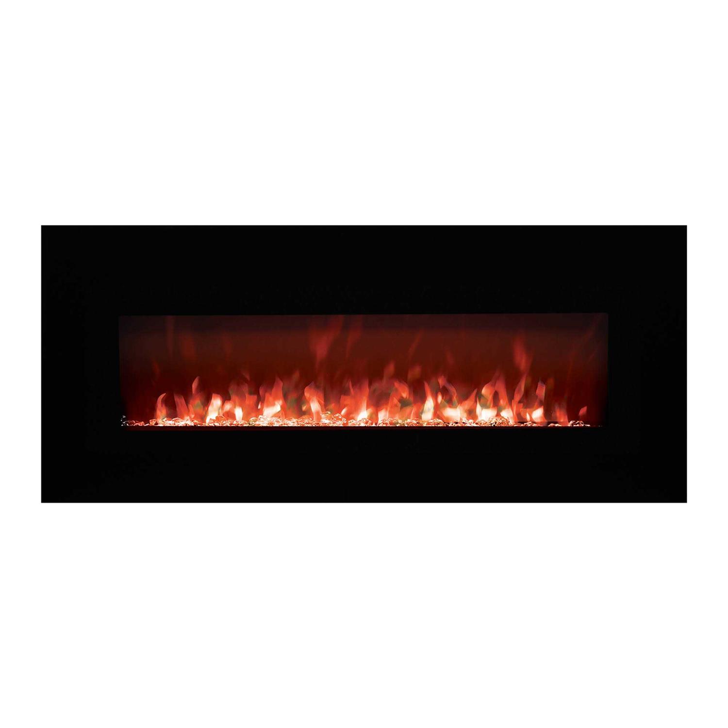 EdenBranch 50 Black Wall Mounted Electric Fireplace with Log Wood Effect