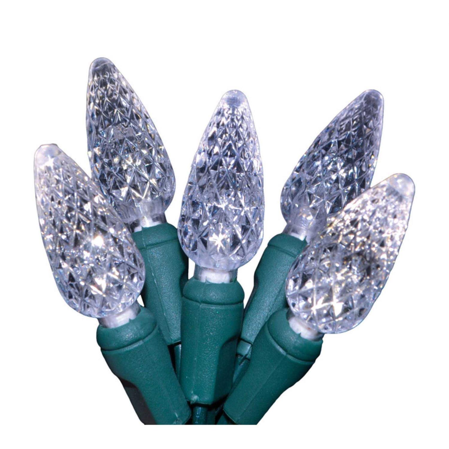 Celebrations LEDR-C650-PW6PA Platinum LED C6 Cool White 50 count String Christmas Lights