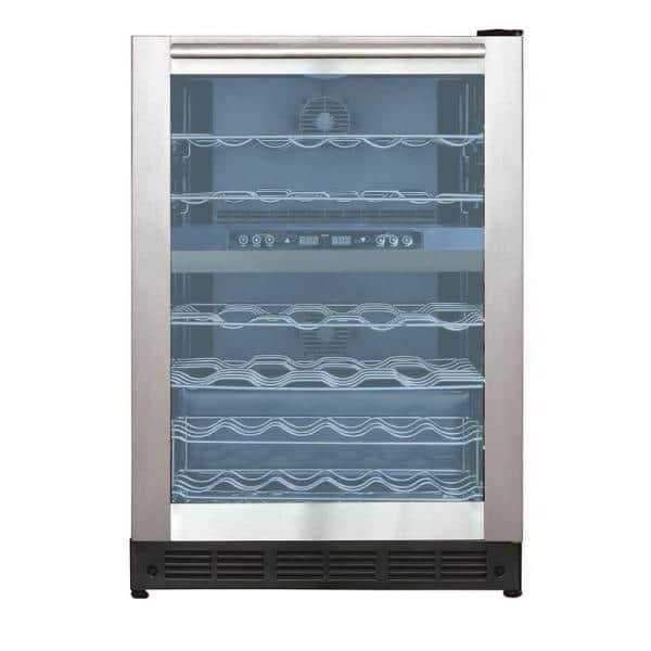 Magic Chef 44 Bottle Dual Zone Wine Cooler in Stainless