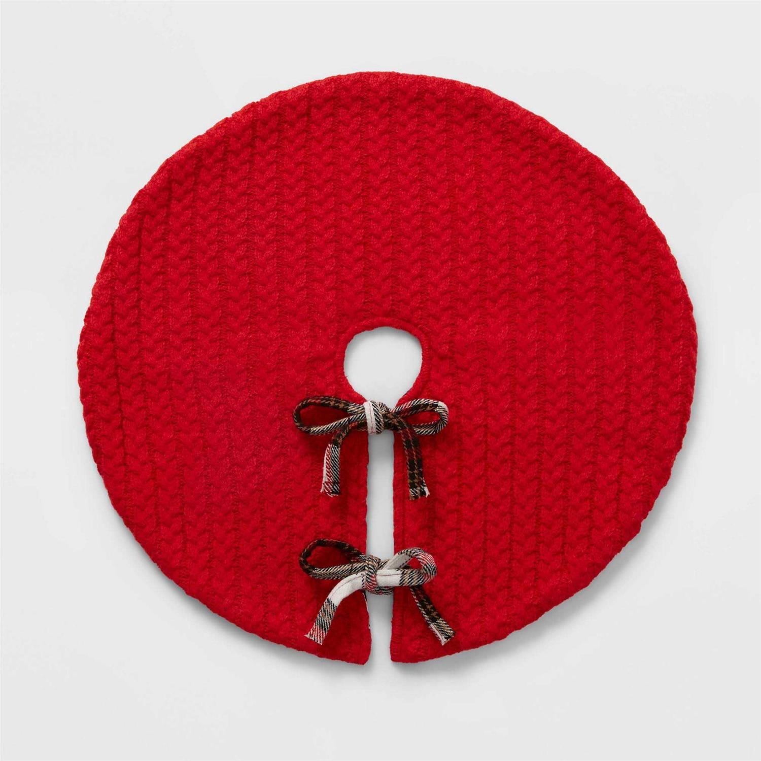 Wondershop 16 Reversible Cable Knit to Plaid Mini Tree Skirt