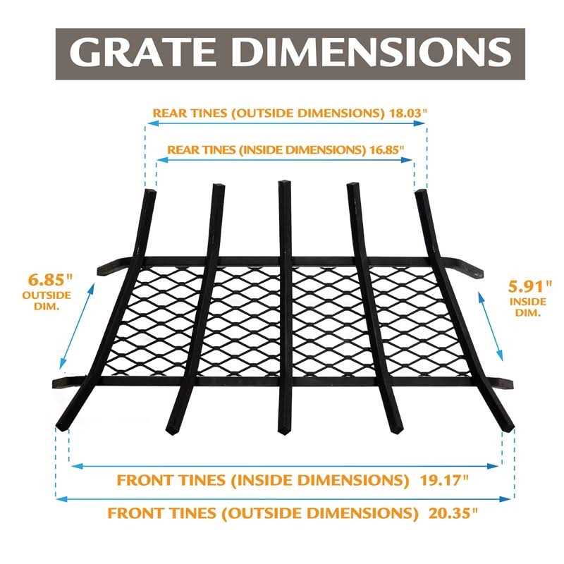 Pleasant Hearth Steel Fireplace Grate with Ember Retainer