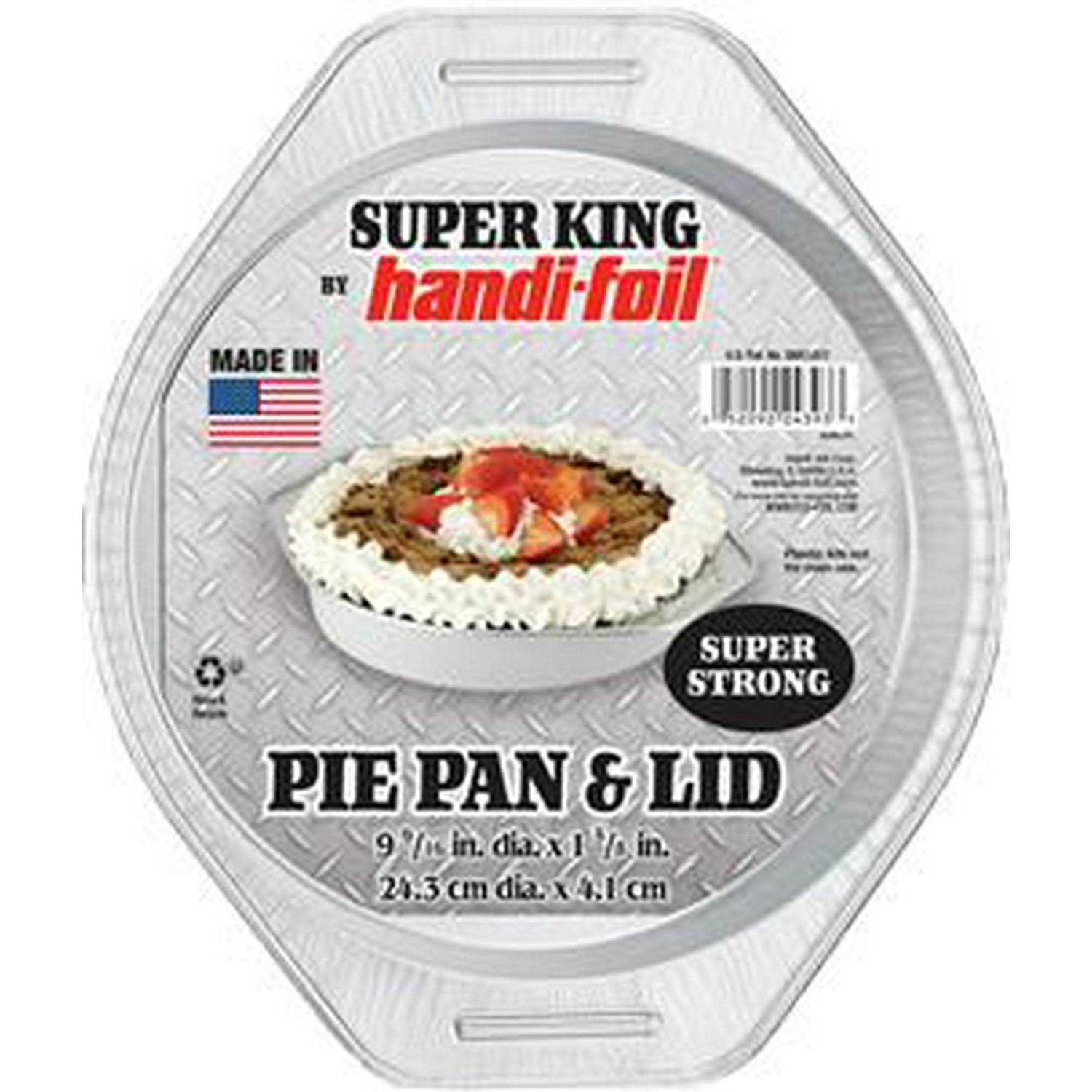 Handi-foil Heavy Duty Aluminum Pie Pan with Handles & Plastic Lid 2 Count