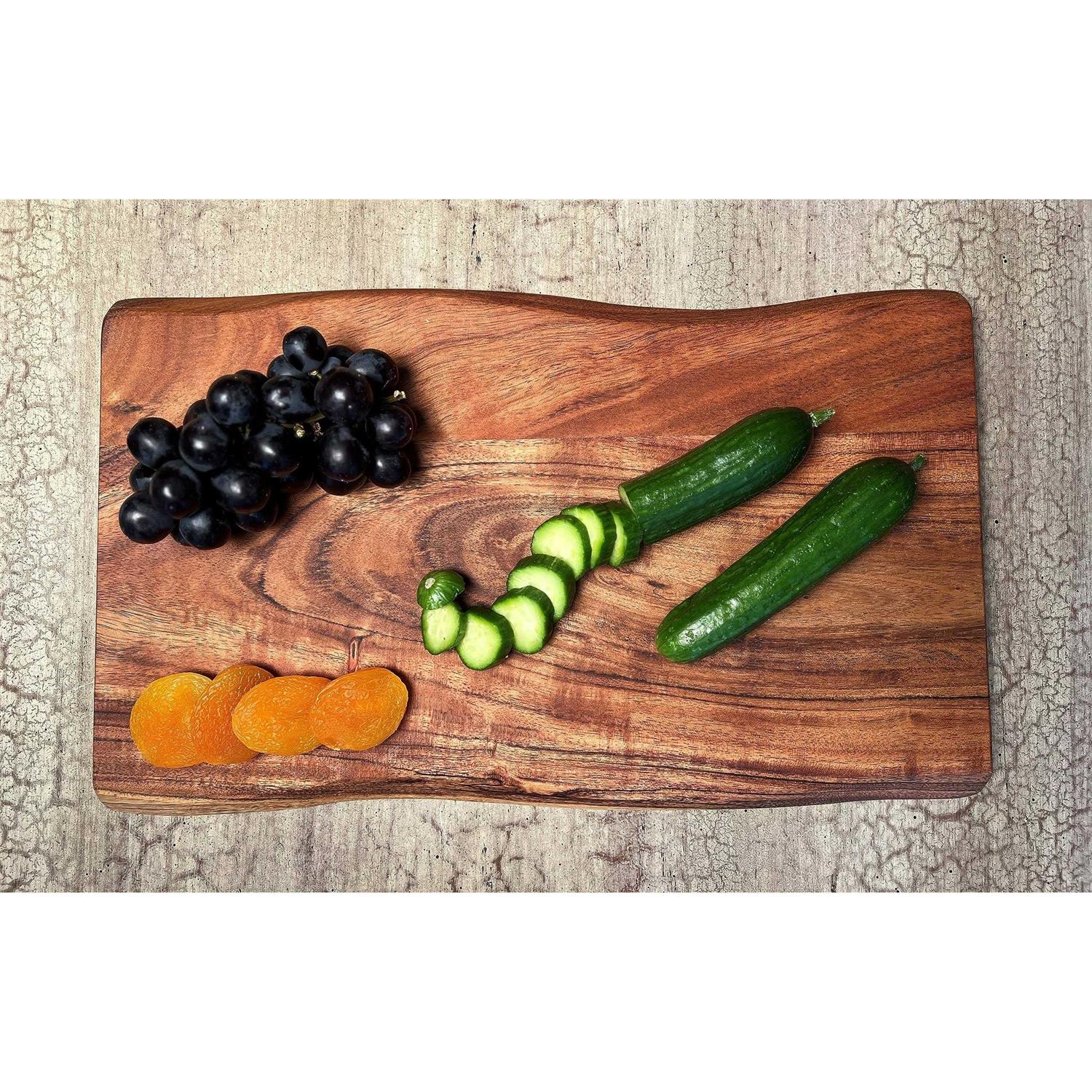 Mountain Woods Brown Mountain Woods Hand Crafted Live Edge Acacia Cutting Board