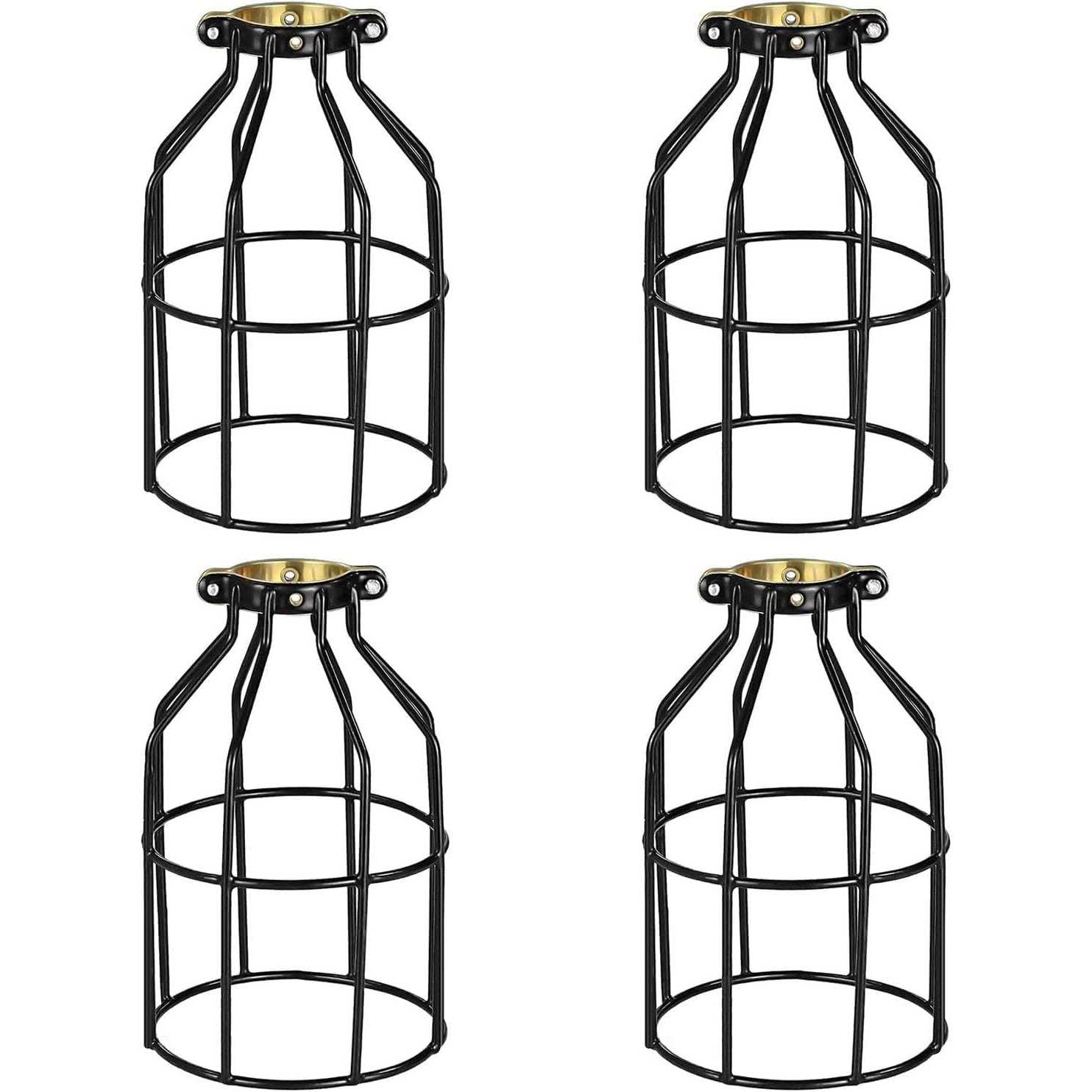 Simple Deluxe Adjustable Industrial Clamp on Metal Bulb Guard Cage for Pendant