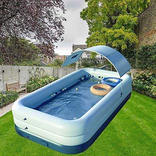 YUEWO Iatable Swimming Pool with Canopy Outdoor Above Ground Portable Pool for Baby